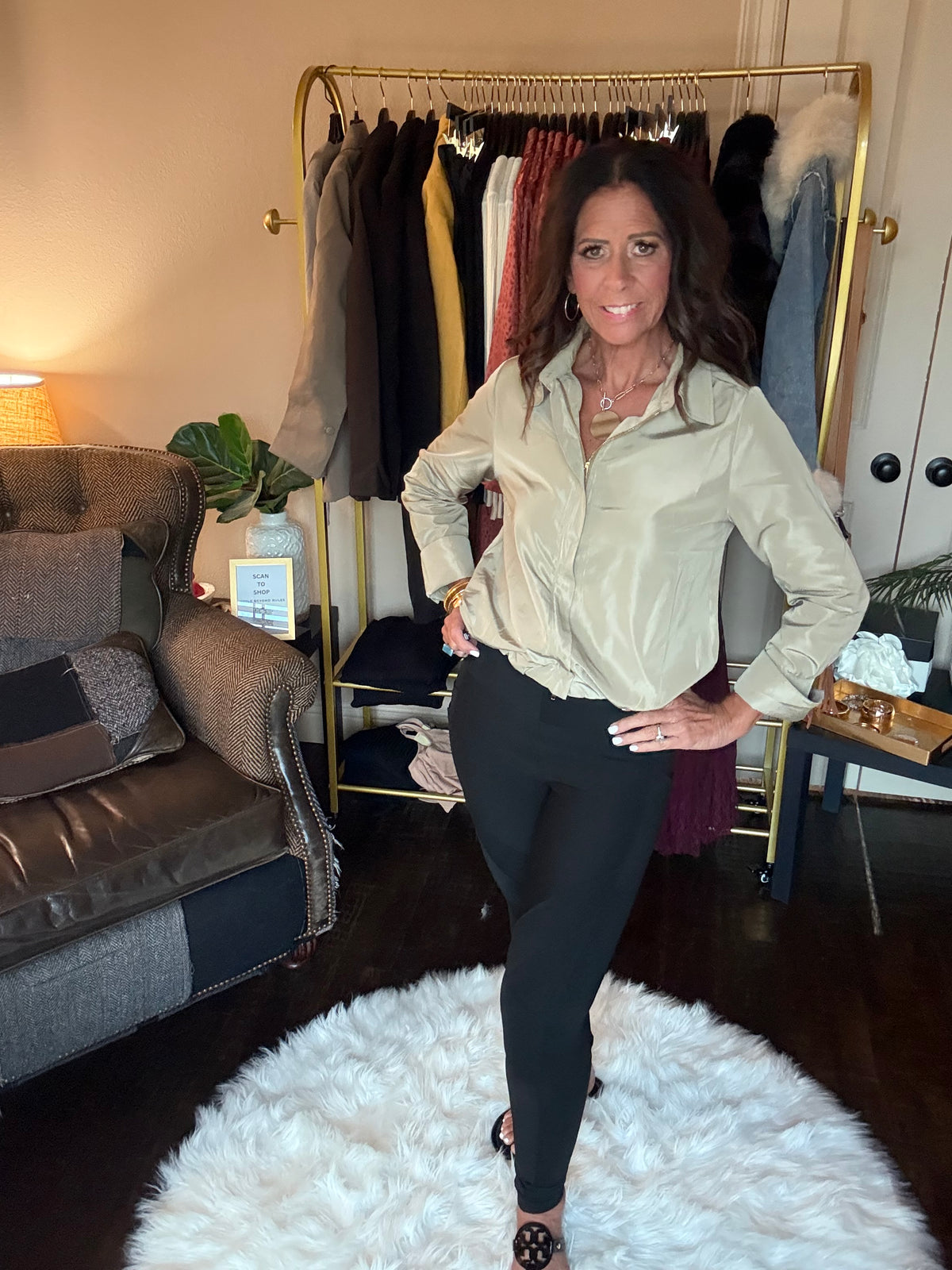 Blanc Noir black directional rib leggings