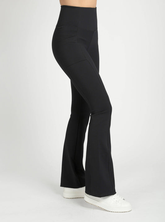 Directional Rib Bootcut Pant - Black