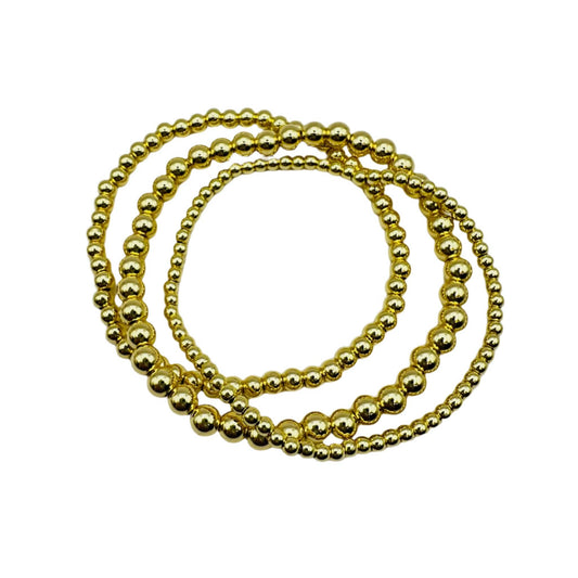 Gold stretch bead bracelet