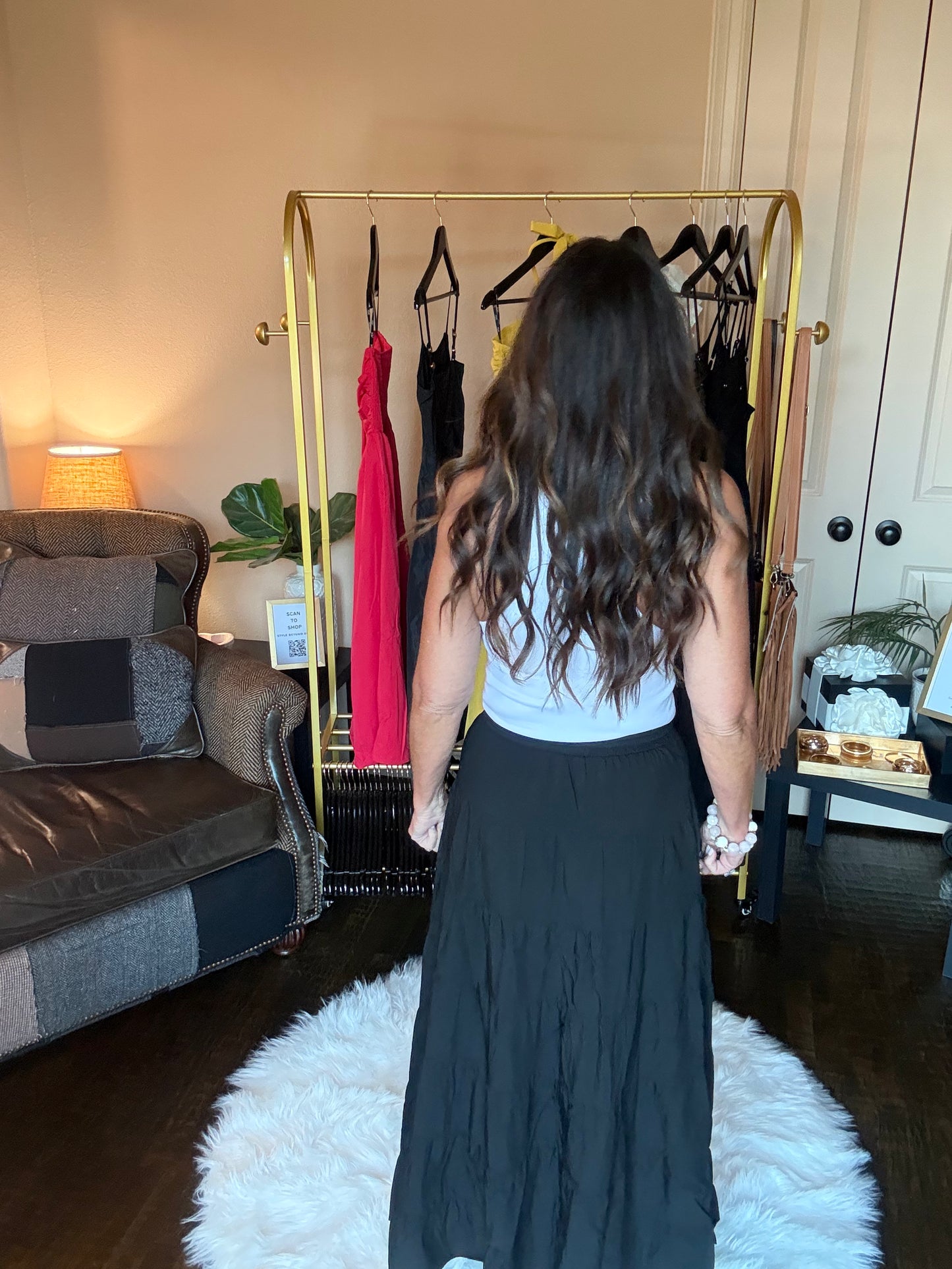 Luna Tiered Maxi Skirt-Black