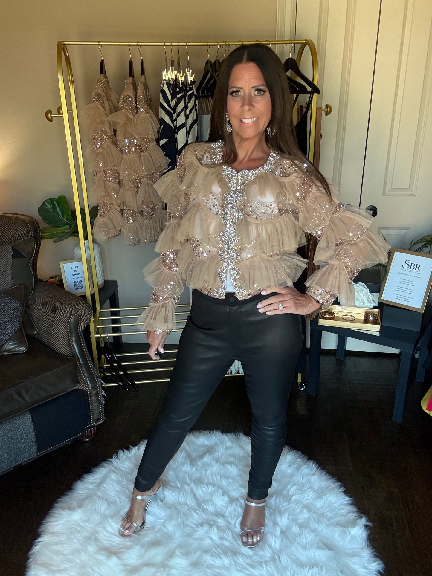 Multi-Embellished Ruffled Jacket