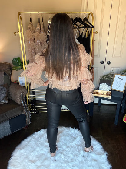Multi-Embellished Ruffled Jacket