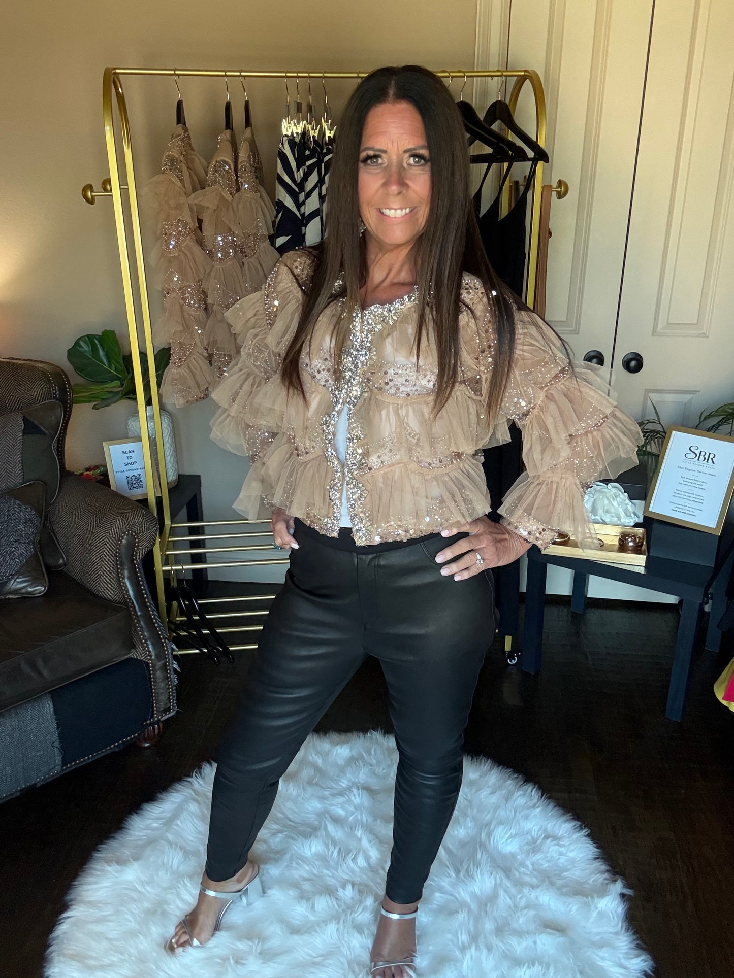 Multi-Embellished Ruffled Jacket